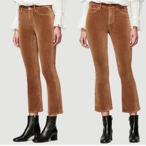 Frame Le Crop Mini Boot Camel Brown Velveteen